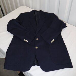 Renato Cavalli for Schild Mens Vintage Blue Wool Suit Jacket Size 46R** measured